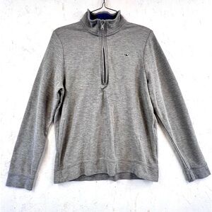 Vineyard Vines gray cotton‎ cashmere blend 1/4 zip pullover sweater ladies Large